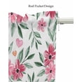thumbnail image 5 of Pink Red Floral Valentines Day Linen Curtain Valance for Bedroom/Bathroom/Kitchen/Office/Living/Dining Room Window,Watercolor Botanical Rod Pocket Topper Decorative Cafe Drapes Panel 42"x12", 5 of 6