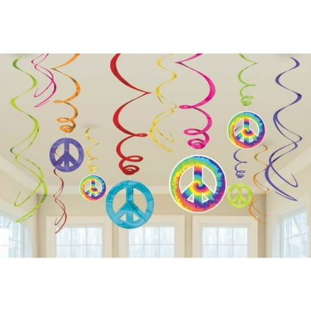 Amscan Groovy 60 S Party Peace Sign Swirl Decorations Value Pack