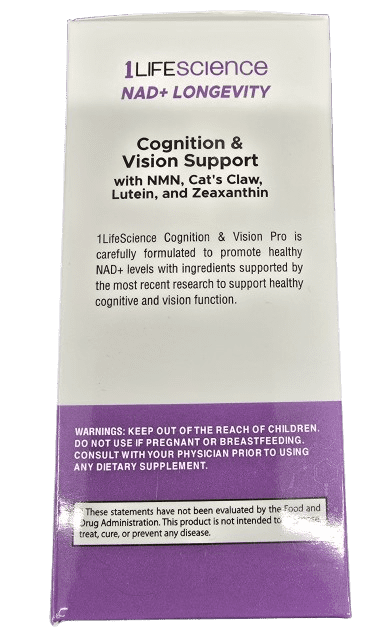 1LIFESCIENCE NAD+LONGEITY Cognition & Vision Support 60 Veggie Caps