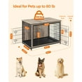 thumbnail image 6 of Wooden Dog Crate Furniture,Double-Doors Kennel for Dogs Indoor up to 80 lb, Removable Tray, End Table Dog Crate for Decoration 44.1"L x 29.5"W x 32.3"H, Greige, 6 of 9