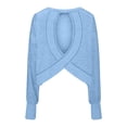 thumbnail image 7 of Ediodpoh Women's Fashion Hoodless Sweatshirt Long Sleeve Backless Loose Fit Casual Tops Athletic Comfortable Breathable Streetwear Womens Sweatshirts Sky Blue XL, 7 of 7