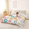 thumbnail image 3 of Homewish Colorful Circle Dog Paw Bedding,Cartoon Pet Themed Duvet Cover Full,,Polkadot Reversible,3-Piece,1 Duvet Cover and 2 Pillowcases, 3 of 6