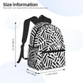 thumbnail image 2 of Pofeuu Weave Geometric Print Laptop Backpack Travel Canvas Backpack for School Lightweight and Comfortable Backpack College Backpack Schoolbag, 2 of 6