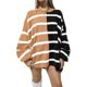 thumbnail image 1 of Sudadera casual Manga linterna Hombro caído Traje diario para mujer Kuymtek Marrón T L para Mujer, 1 of 6