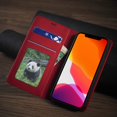 thumbnail image 6 of Premium PU Leather Flip Folio Case for iPhone 12/iPhone 12 Pro 6.1 inch 2020, Protective Case with Kickstand Card Slot Holder Hidden  Closure Shockproof Wallet Cover - Red, 6 of 8