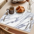 thumbnail image 3 of White Marble Placemats Set of 4 Grey Abstract Modern Luxury Simple Art Place Mats Indoor Wipeable Table Mats Washable Cloth Dining Table Placemats for Kitchen Holiday Party Home Decor 13x19 Inch, 3 of 9