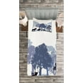 thumbnail image 3 of Ambesonne Moose Quilted Bedspread Set 2 Pcs, Grey Wild Forest Animals, Twin Size, Black White Grey, 3 of 3