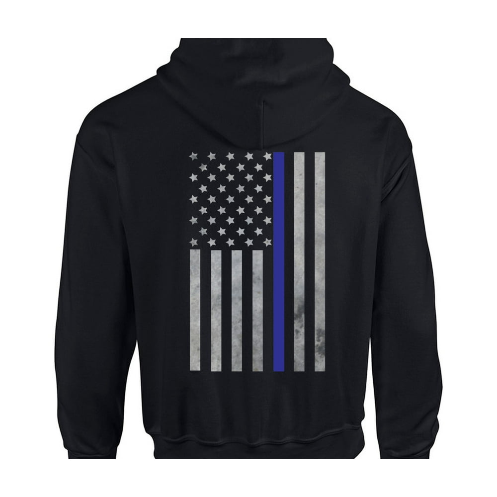 Police Blotter Thin Blue Line Vertical Flag Hoodie