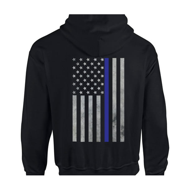 Police Blotter - Thin Blue Line Vertical Flag Hoodie - Walmart.com ...