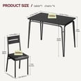 thumbnail image 5 of Bingirl 5 Piece Rectangular Black Dining Table Set with 4 Chairs for 4 - Ideal for Dining Room, 5 of 5