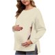 thumbnail image 3 of RKSTN Long Sleeve Shirts for Women Oversized Crewneck Maternity Nursing Breastfeed Hidden Zipper Side Split T Shirt Top Womens Casual Solid Plus Size Round Neck Loose Comfy Soft Maternity Tee Shirt, 3 of 9