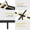 thumbnail image 6 of Dextrus Queen Size LED&Upholstered Headboard Bed Frame, No Box Spring Needed, Grey, 6 of 7