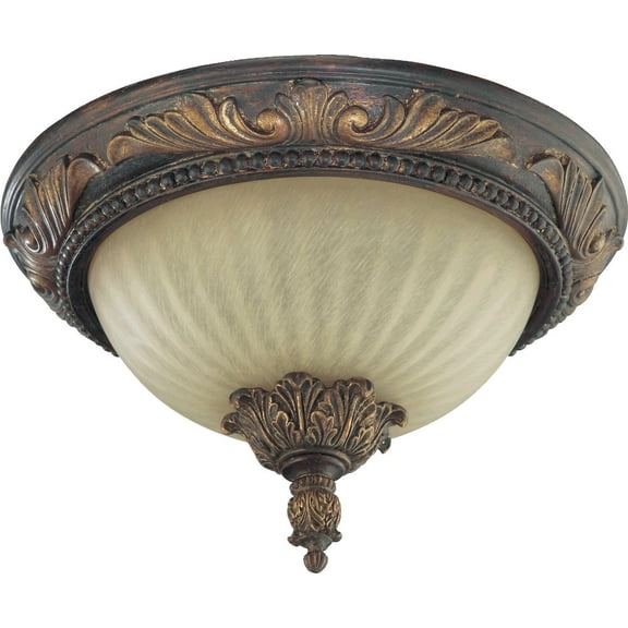 Quorum Madeleine 2 Light Bowl Flush Mount in Corsican Gold