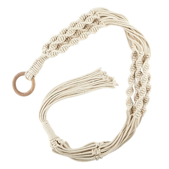 Macrame Plant Hangers, 2 Pack Flower Pot Hanger Cotton Rope Plant Hangers with Hooks Indoor Outdoor Plant Holder for Home Decorations, Indoor/Outdoor Hanging Plants Holder(white,41x2")