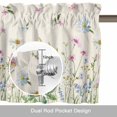 thumbnail image 6 of Farmhouse Floral Valance Curtain Wildflowers Herb Plant Retro Linen Texture Window Valances Rod Pocket Short Curtains Window Treatments for Kitchen Bedroom Bathroom Laundry 56" x 16", 6 of 9