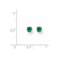 thumbnail image 2 of 14k Emerald Post Earrings, Gem Ctw.0.56, 2 of 2