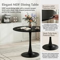 thumbnail image 2 of 31.5" Round Dining Table, Tulip Pedestal Metal Base and MDF Top, for Small Kitchens and Dining Rooms, 2 of 6
