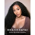 thumbnail image 2 of LUVME Seamless 20" Clip in Hair Extensions Human Hair Kinky Curly with Soft Invisible PU Weft Natural Black Hair for Women, 2 of 8