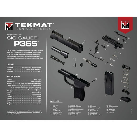 TekMat  Sig Sauer P365 Ultra 20 Cleaning Mat