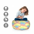 thumbnail image 2 of Pastel Storage Toy Bag Chair, Rainbow Inspired Composition of Soft Tone Colorful Half Circles Squama Scale Pattern, Stuffed Animal Organizer Washable Bag, Large Size, Multicolor, by Ambesonne, 2 of 3