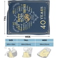 thumbnail image 2 of Gifts for 40th Anniversary Blanket, 40th Ruby Wedding Anniversary Couple Gifts for Dad Mom Parents Grandparents, 40 Years of Marriage Throw Blankets Gift for Husband Wife Her Him 50"x60", 2 of 6