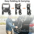 thumbnail image 3 of AILEEKISS Stroller Wagon for 2 Toddlers with Canopy, All-Terrain Baby Wagon Stroller,55 Pounds, Grey, 3 of 14