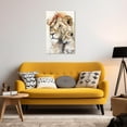 thumbnail image 4 of ZHONGYUTONG Lion Canvas Wall Art Lion Family Picture Prints Lion and Lioness Paintings Watercolor Animals Artwork Home Decor Framed (12.00" x 18.00"), 4 of 6