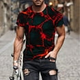 thumbnail image 5 of WREESH Men's Print Round Neck T-Shirts Short Sleeve Casual Summer Tops for Fitness Enthusiasts Red, 5 of 5