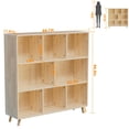 thumbnail image 2 of Spaco 44" Pine Wood 8-Compartment Storage Cabinet, Fixed Shelves Organizer Bookcase for Books, Toys, Home Décor, Beige, 2 of 6
