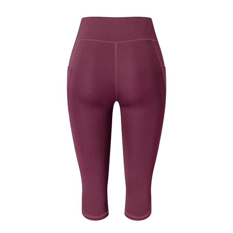 Yoga Calf-Length Pants Hot Sale,Women'S Solid Workout Leggings, Fitness  Sports Running Yoga Athletic Pants Calf-Length Trousers Capris 
