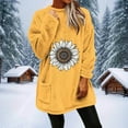thumbnail image 5 of Long Sleeve Shirts for Women Flannel Winter Warm Crewneck Graphic Printed Tops Casual Loose Pullover Top with Pockets (XL, Yellow), 5 of 9