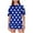 Blue, variant on Viluyesy Round Neck T-Shirt and Shorts 2PC for Women Printed Tops Elastic Waist Short Pants Sets Relaxed Shirt and Shorts Sets Two PC Black Size L