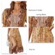 thumbnail image 4 of Vestido de manga corta, vestido floral informal con cuello en V y cintura alta con abertura ancha para el trabajo Demonsen None, 4 of 5