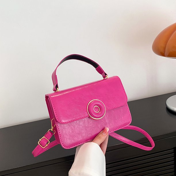 Bolsa De Hombro Bolso bandolera para mujer, bolso de mano informal ligero de PU, bolso de mano para mujer (rosa roja) Likrtyny Para Estrenar