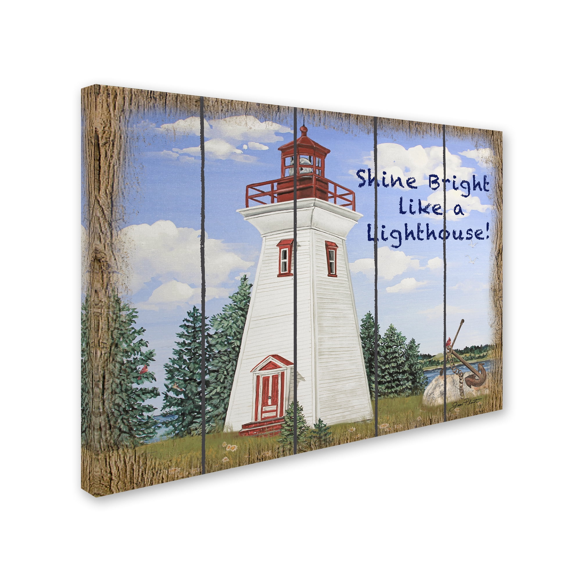 Trademark Fine Art 'Shine Bright Lighthouse' Canvas Art by Jean Plout