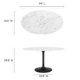 thumbnail image 6 of Modway Lippa 54" Oval Artificial Marble Dining Table in Black White, 6 of 7