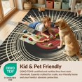 thumbnail image 4 of Design&I 6'x9' Washable Area Rug Circle Retro Nostalgic Phonograph Record Round Sunburst Vinyl for Dining Room, Under Table, Office, Snag-Free, 4 of 7