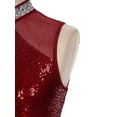 thumbnail image 4 of YONGHS Women's Sequins Tassel Latin Dance Dress Samba ChaCha Rumba Tango Dance Leotard Costume Burgundy-A M, 4 of 7