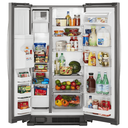 Whirlpool - 24.6 Cu. Ft. Side-by-Side Refrigerator - Monochromatic stainless steel