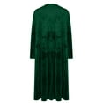 thumbnail image 5 of Women's Velvet Homecoming Dresses Fall Winter Long Sleeve Flowy Cocktail Party Long Maxi Dress Casual Loose Crewneck Pleated A Line Holiday Dress with Pockets, 5 of 6