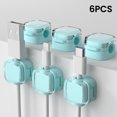 thumbnail image 1 of NAOJIE Cord Organizer,Cable Management,Cord Holder for Nightstand,6PC Nail-Free Data Line Magnetic Cable Clamping Device,Common for Many Occasions-Cyan, 1 of 4