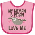 thumbnail image 3 of Inktastic My Memaw and Pepaw Love Me Sloth Girls Baby Bib, 3 of 4