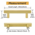 thumbnail image 2 of goldenwarm Brushed Gold Cabinet Hardware Brass Cabinet Pulls 15 Pack - LS1212GD96 Cabinet Handles Gold Knobs for Dresser Drawer Pulls 3-3/4in(96mm) Length Square T Bar Kitchen Hardware, 2 of 5