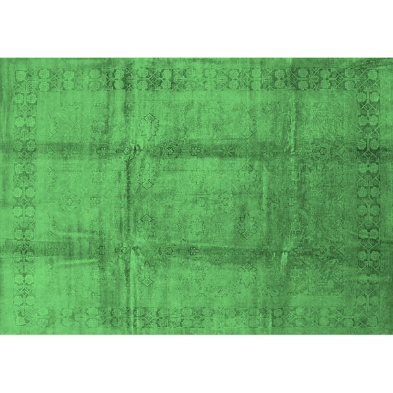 Ahgly Company Indoor Rectangle Oriental Emerald Green Traditional Area Rugs, 8' x 12'