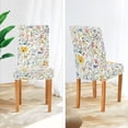 thumbnail image 3 of Yayeee 4 Pack Dining Chair Covers Stretch Parson Chairs Slipcovers Seat Protector, Watercolor Wildflowers, 3 of 6