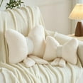 thumbnail image 5 of Bow Pillow,Bowknot Throw Pillow,Soft Plush Pillow,Decorative Pillows,Bow Shaped Pillow for Sofa Backrest Bed Couch Home Decor,1 Pc White,38*32cm (14.9*12.6inch),Topboutique, 5 of 6