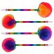 thumbnail image 3 of 4 Pcs Cute Round Ballpoint Pens with Colorful Pompoms Kids Writing Ballpoint Pens School Supplies Adorable Fluffy Ball Pens, 3 of 4