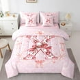 thumbnail image 3 of Castle Fairy Bow Alphabet 7-Piece Queen Bedding Set: Red Flower Letter Personalized Microfiber Floral, 3 of 7