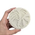 thumbnail image 2 of 1pc Round Fern Leaf Shape Liquid Silicone Mold, Handmade Craft Baking Cake Leaf Decorating Chocolate Fondant Mould Modeling Tool, 2 of 4