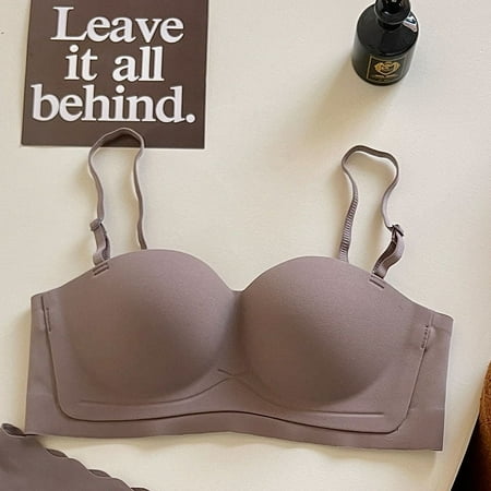 0067 Summer Non-Slip Strapless Variety Underwear Seamless Half Cup Invisible Small Chest Push up Bra Glossy